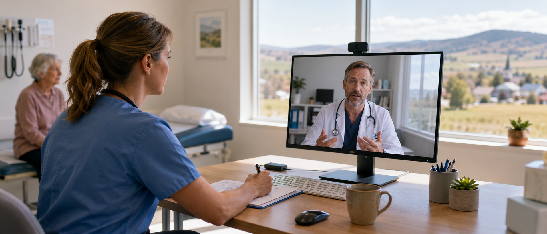 Provider receiving virtual consultation